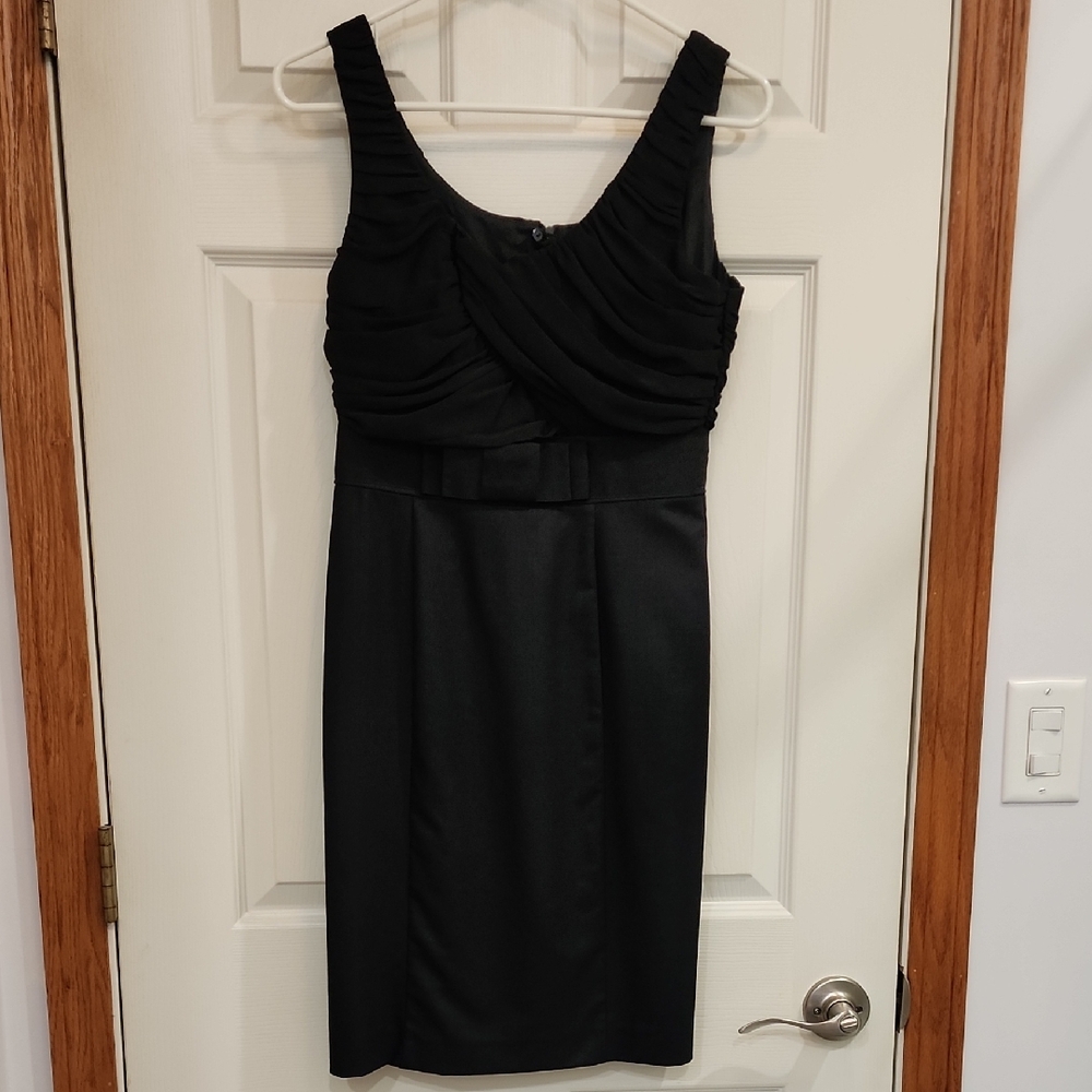 H&M Black Ruched Midi Dress
